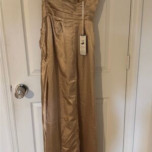 Elegant Gold Strapless Gown